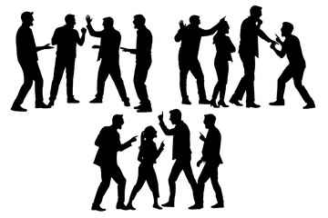 shadow shilloute People  are showing quarrel gesture Yelling at each other
