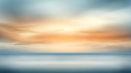 Obraz premium Serene Sunset Over Calm Waters with Soft Colors and Gentle Waves, Ideal for Tranquil Backgrounds