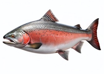 Obraz premium Atlantic Salmon Isolated, High-Resolution Stock Photo for Commercial Use