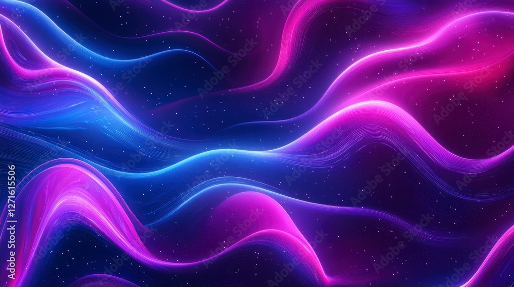 Poster abstract flowing lines of vibrant color