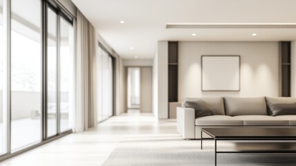 Fototapeta premium Modern apartment living room, bright, spacious. Possible use Interior design stock