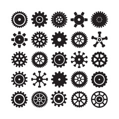 Gear icons set different variation.