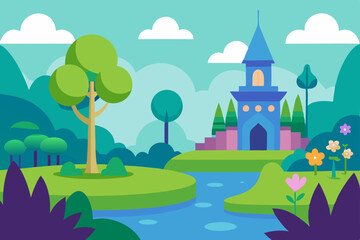 Fototapeta premium landscape with trees