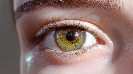 Hyperrealistic Human Eye Close-up with Intricate Iris Details and Natural Reflections in Medical Photography Style