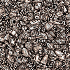 Graphics doodle bakery seamless pattern