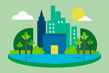 Fototapeta premium city landscape with city