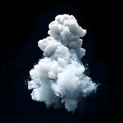 Abstract Smoke Plume Against Black Background: A Study in White