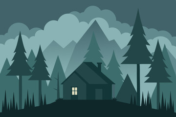 Fototapeta premium vector illustration of forest