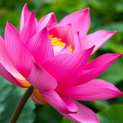 Fototapeta premium Close-up of Vibrant Pink Lotus Flower