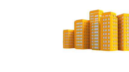 Vibrant yellow building with multiple windows, a captivating display of urban architecture