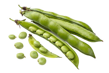 broad beans on a white isolated on transparent background png