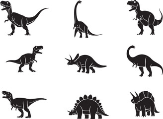 Obraz premium Dinosaur Silhouettes set