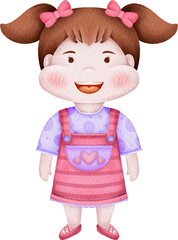 watercolor girl character