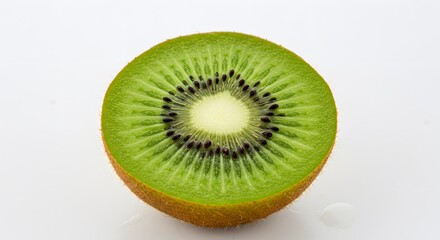 Close-up of Sliced Kiwi Fruit on White Background - Healthy Eating