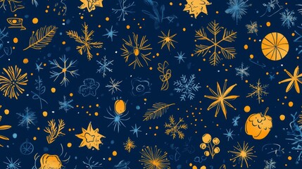 Festive Winter Pattern Background