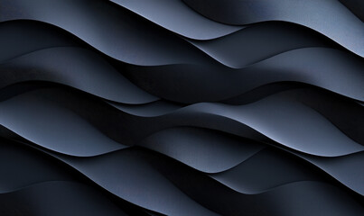 Obraz premium Sleek dark waves create modern, textured background with depth
