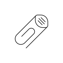 Flat Paper Clip Outline Icon.