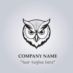 Head of Owl logo company design vector illustration