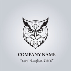 Head of Owl logo company design vector illustration