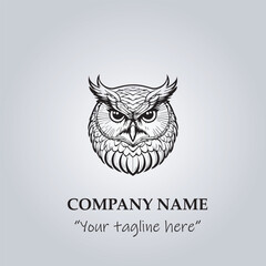Head of Owl logo company design vector illustration
