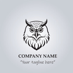 Head of Owl logo company design vector illustration