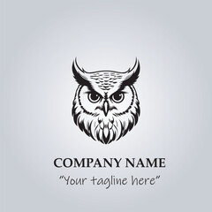 Head of Owl logo company design vector illustration