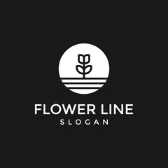 luxury tree flower abstract logo design vector with line art and linear concept style. cosmetic brand logo. beauty spa salon logo.