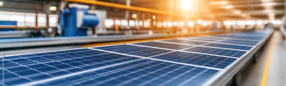Poster automated sustainable manufacturing photo showcasing advanced technology and eco-friendly processes 