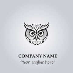Head of Owl logo company design vector illustration