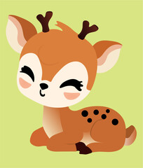 Sweet Cartoon Deer Icon Perfect for Decor and Graphics