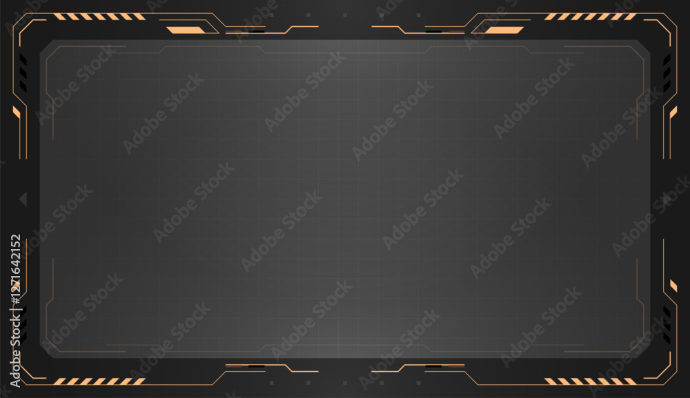 Poster Grey HUD frames. Vector futuristic user interface. Modern technology digital control panel design.