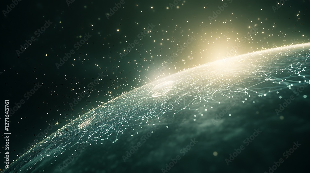 Poster An image featuring an advanced data-driven planet, showcasing a futuristic concept in data visualization and technology.