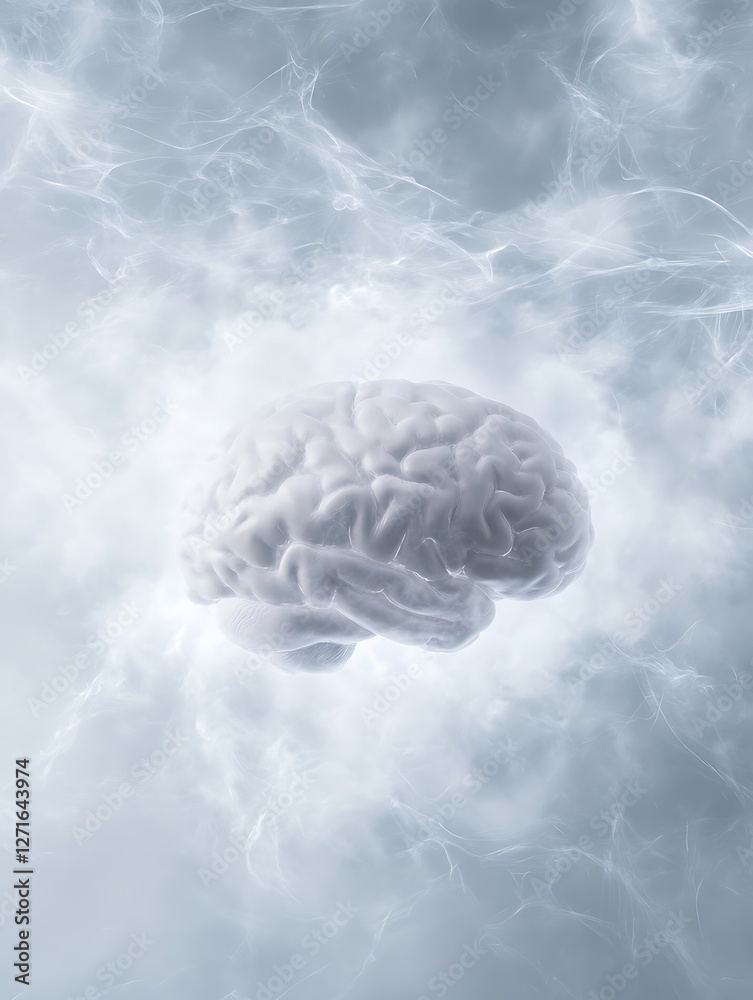 Aufkleber A visually abstract representation of brain fog, showcasing intricate patterns and a unique color palette for artistic interpretation.