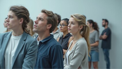 Group of People Looking Upward