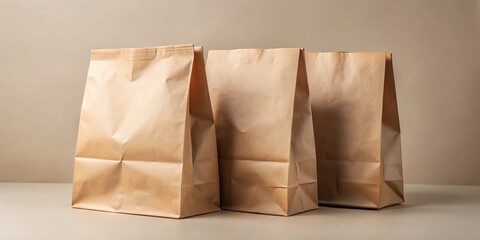 Brown Paper Bags Mockup: Sustainable Packaging Branding Photography