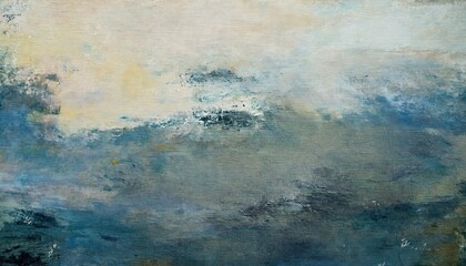 textured abstract painting with blue and beige cloudy sky, artistic canvas with impressionist brush strokes, vintage aesthetic

