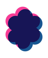 Botanical motif geometric risograph shape