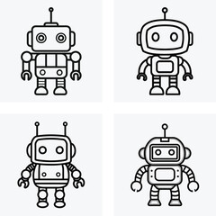 Modern Technology Bot Icon Set.