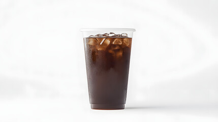 Large Cup of Cold American Coffee in a Plastic Cup Ready to Drink
