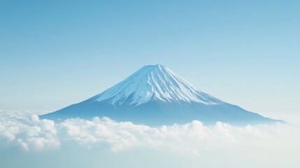 Majestic Mount Fuji Soaring Above the Clouds
