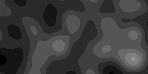 Stylized topographic contour map. Geography scheme and terrain. Camouflage pattern cloth texture background.  Paper carve black background for card poster brochure flyer. Material design concept.