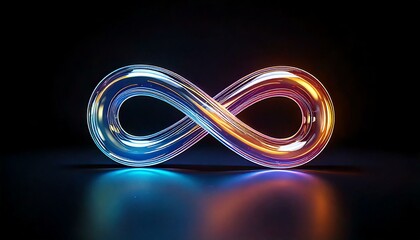 Glowing Infinity Loop: Abstract Symbol of Endless Possibilities