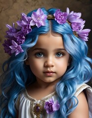 Naklejka premium a cute little girl with colorful looks