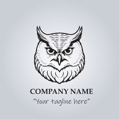 Fototapeta premium Head of Owl logo company design vector illustration 