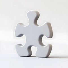 Obraz premium Perfectly Smooth and Refined Puzzle Piece Centered Against Flawless White Background