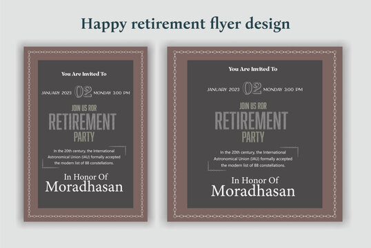 Retirement Flyer Design Template. Retirement Party Invitation Layout, square banner, and a4 poster, Retirement flyer template. Happy retirement party flyer design.