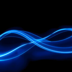 Obraz premium Blue abstract lines come together and define the direction, and technology background.