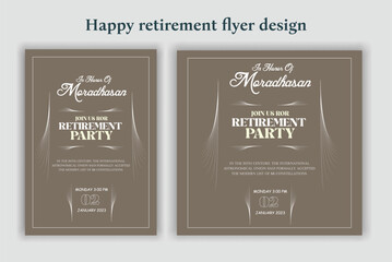 Retirement Flyer Design Template. Retirement Party Invitation Layout, square banner, and a4 poster, Retirement flyer template. Happy retirement party flyer design.