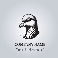 Head of Pigeon logo company design vector illustration
