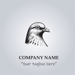 Head of Pigeon logo company design vector illustration
